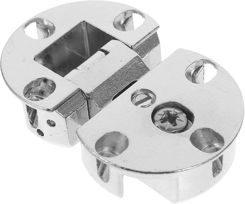 Veemoon Zinc Alloy Half Round Hinge Set of 2 Silver Finish for Tables Cabinets Durable Easy Installation - Image 1